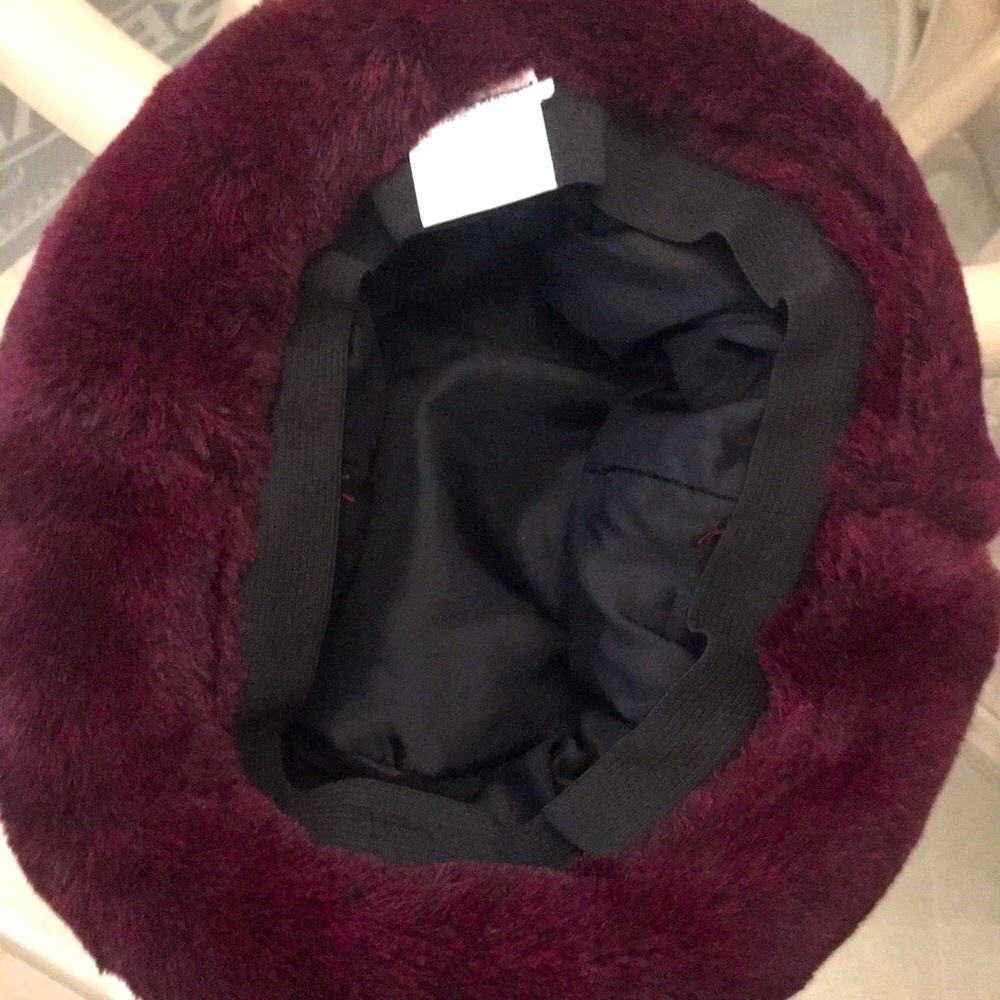 SET- Purple/Plum Faux Fur Hat & Infinity Scarf - Picture 9 of 15